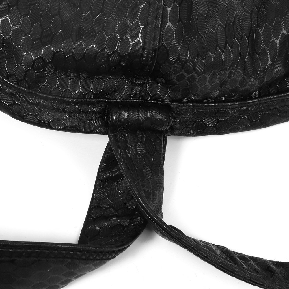 Herren PU Leder Niedrige Taille Unterwäsche Offener Rücken Tangas G String Unterhose - Bild 36 von 38
