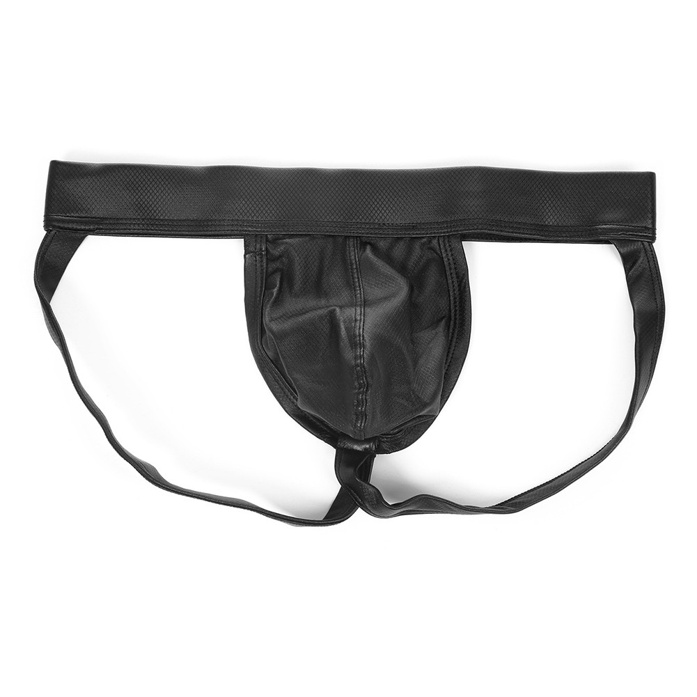 Herren PU Leder Niedrige Taille Unterwäsche Offener Rücken Tangas G String Unterhose - Bild 25 von 38