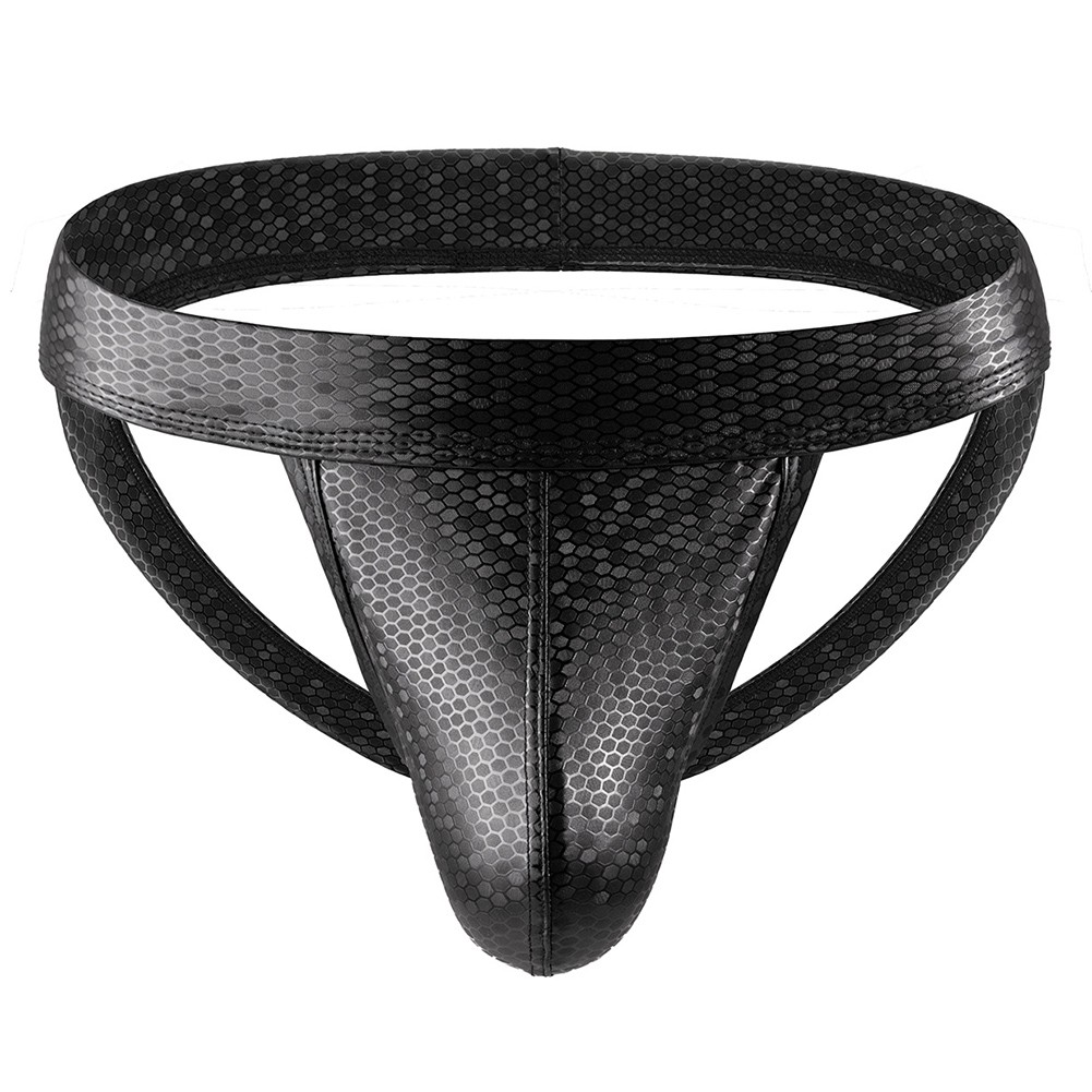 Herren PU Leder Niedrige Taille Unterwäsche Offener Rücken Tangas G String Unterhose - Bild 30 von 38