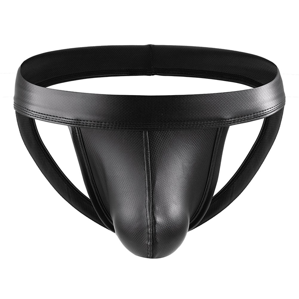 Herren PU Leder Niedrige Taille Unterwäsche Offener Rücken Tangas G String Unterhose - Bild 21 von 38