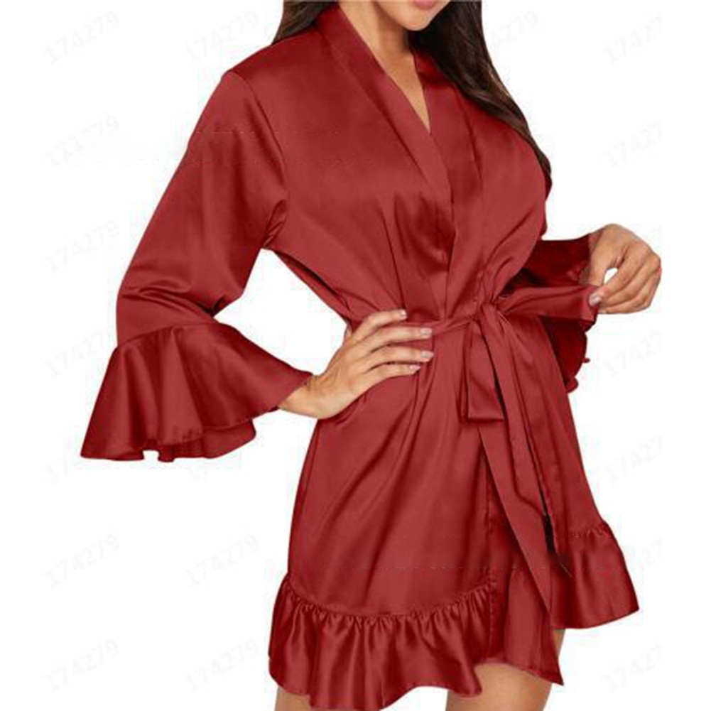 Fashionable Style Casual Bathrobe Moderate Elasticity Pure Color Design - Picture 13 of 16