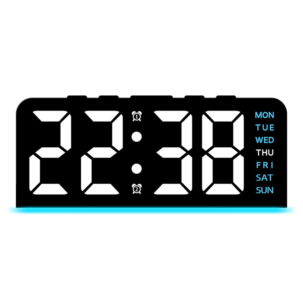 Desk Clock with LED Ambient Light Adjustable Brightness and Digital Alarm