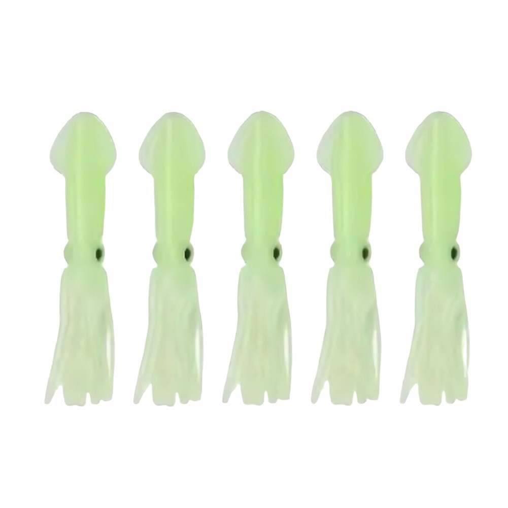 Luminous Soft Silicone Squid Baits 5 Pack Hollow Tubular Fishing Lures - Picture 9 of 10