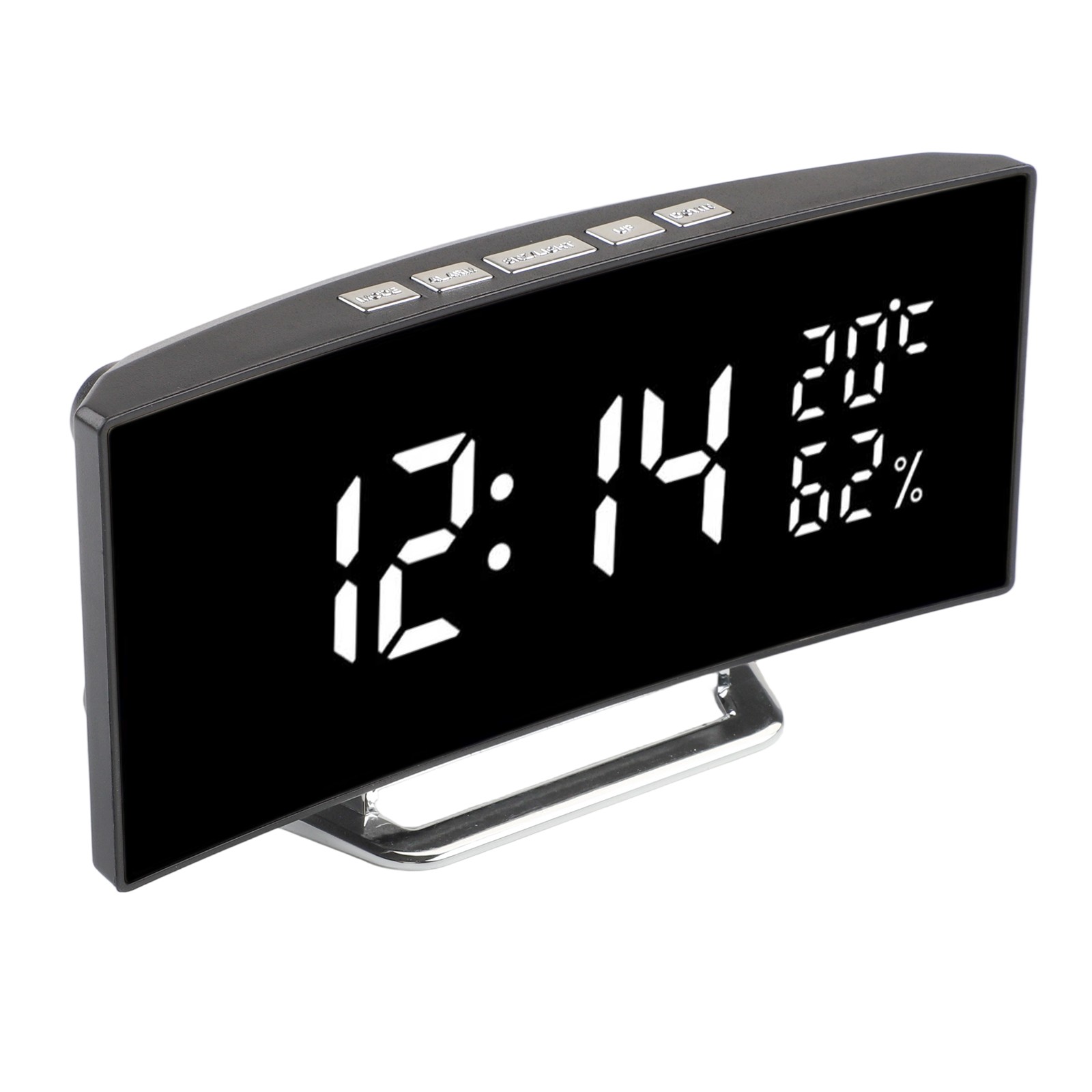 LED Digital Alarm Clock with Adjustable Brightness and Humidity Display