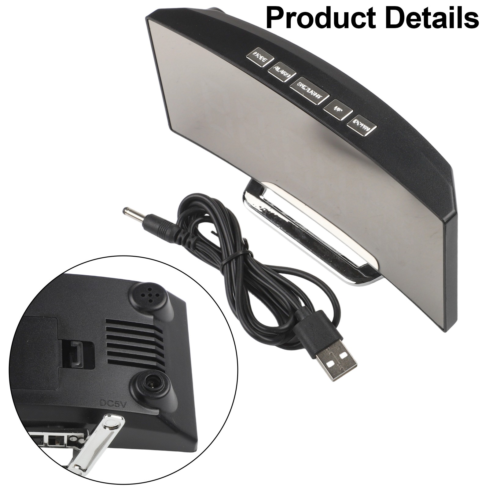 LED Digital Alarm Clock with Adjustable Brightness and Humidity Display