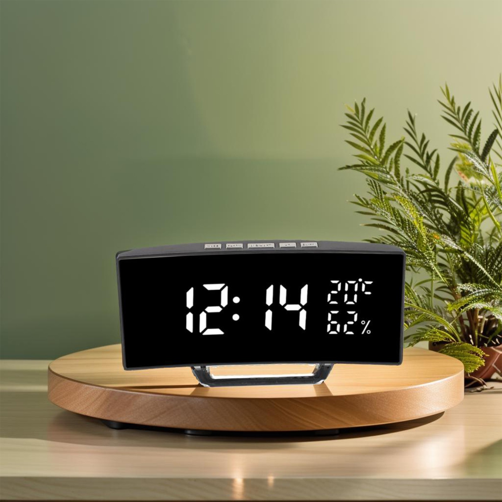 LED Digital Alarm Clock with Adjustable Brightness and Humidity Display