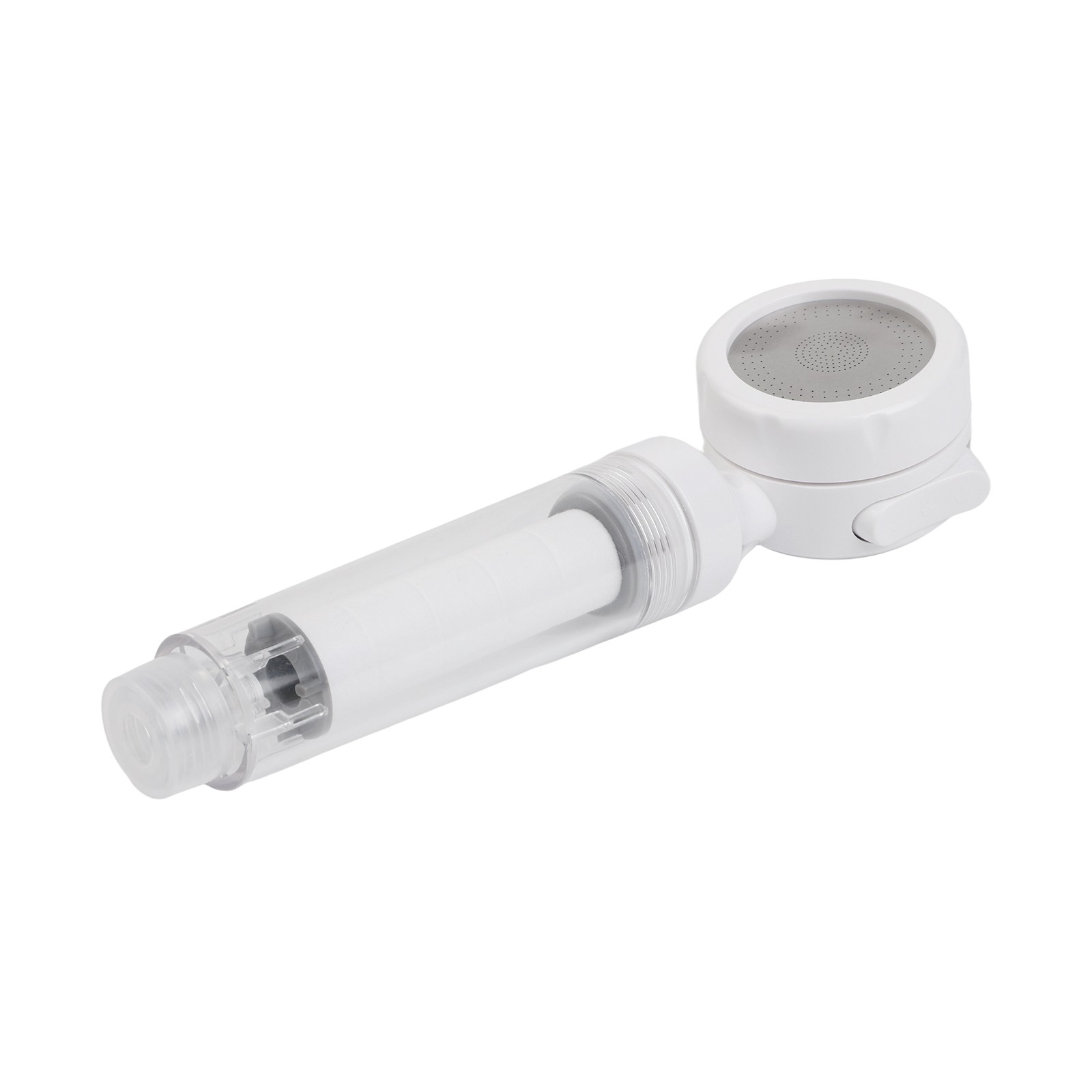 Pressurized travel showerhead with filter portable lightweight for hotel use