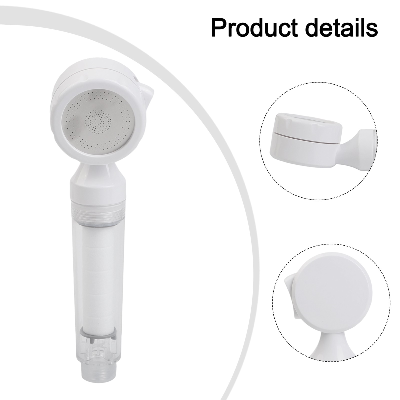 Pressurized travel showerhead with filter portable lightweight for hotel use
