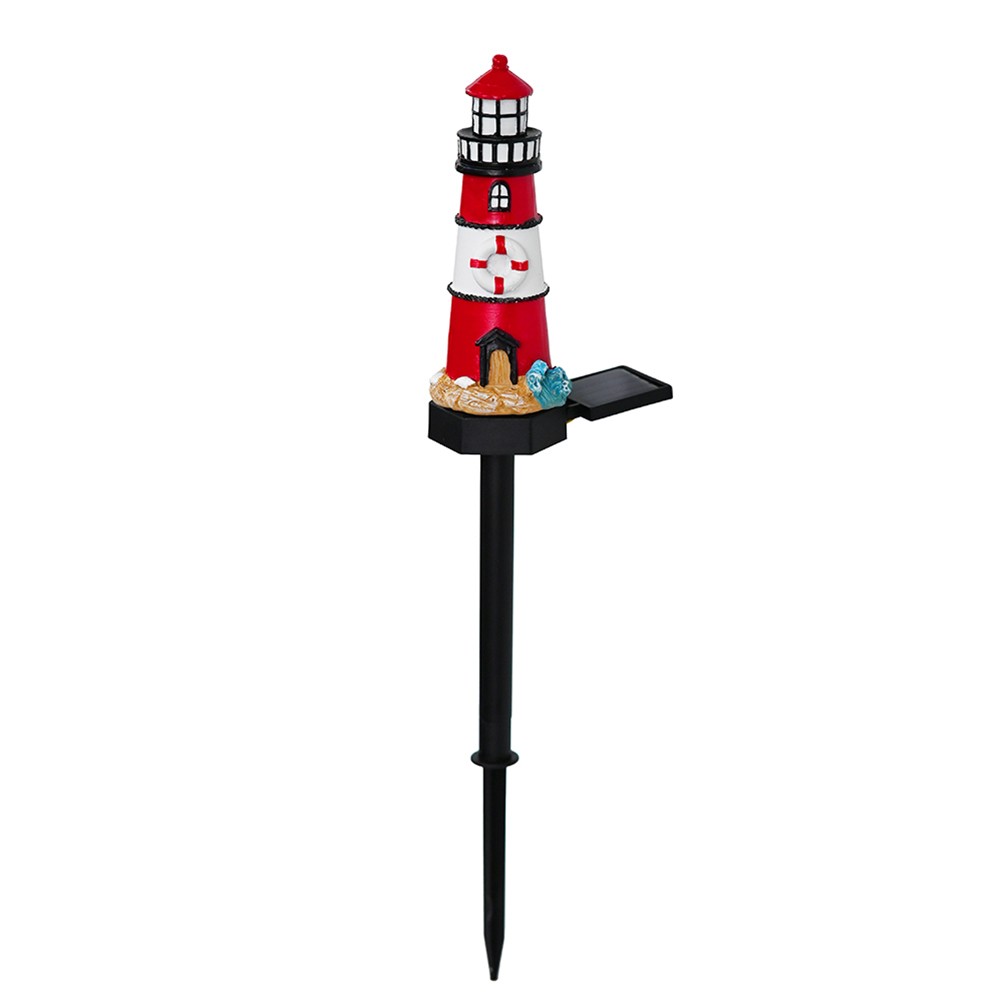 Resin Solar Lighthouse Light LED Waterproof for Outdoor Garden Decoration - Produktbild 1