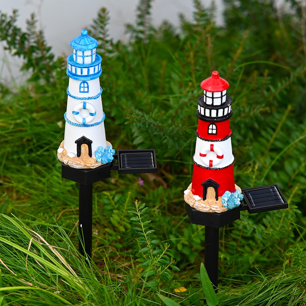 Resin Solar Lighthouse Light LED Waterproof for Outdoor Garden Decoration - Produktbild 4