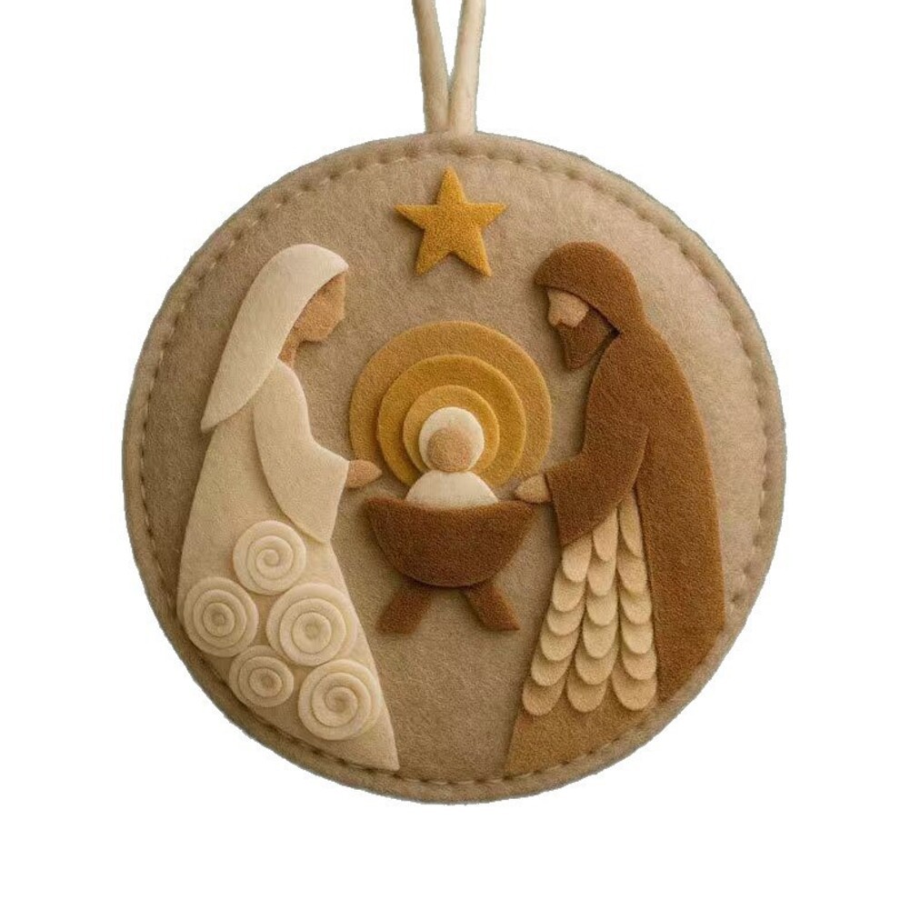 Handmade Felt Nativity Christmas Ornament for Xmas Tree and Holiday Decor - Picture 15 of 24