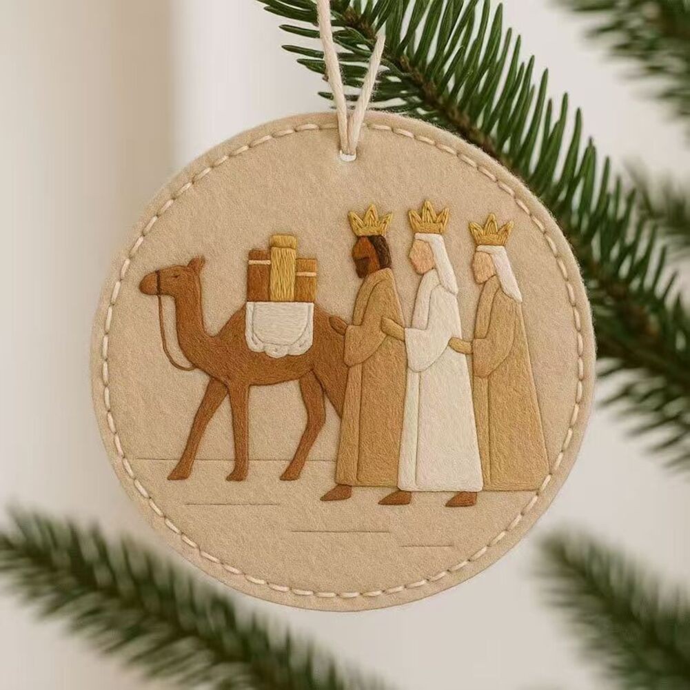 Handmade Felt Nativity Christmas Ornament for Xmas Tree and Holiday Decor - Picture 21 of 24