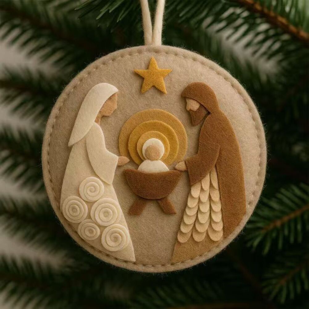 Handmade Felt Nativity Christmas Ornament for Xmas Tree and Holiday Decor - Picture 16 of 24