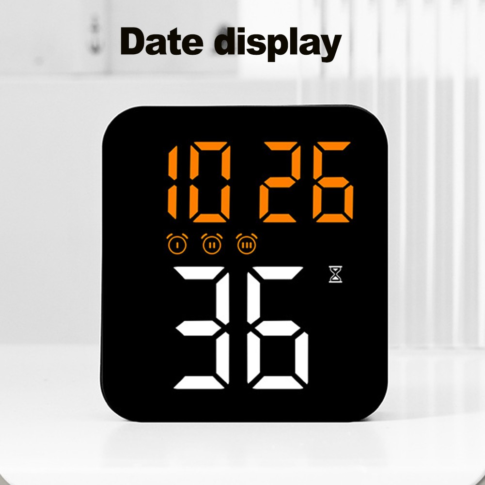 LED Digitaler Wecker mit 3 Alarmen und Helligkeitsregelung für einfache Anzeige - Bild 19 von 24