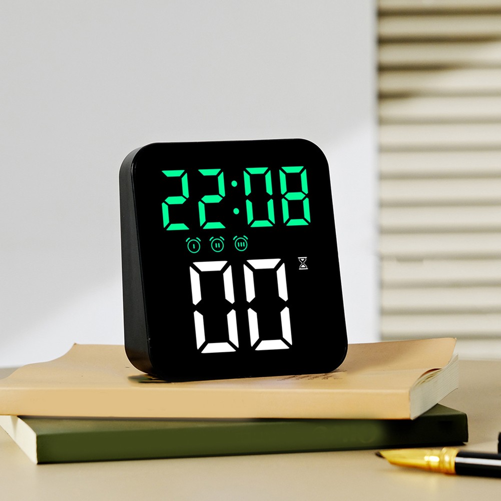 LED Digitaler Wecker mit 3 Alarmen und Helligkeitsregelung für einfache Anzeige - Bild 17 von 24