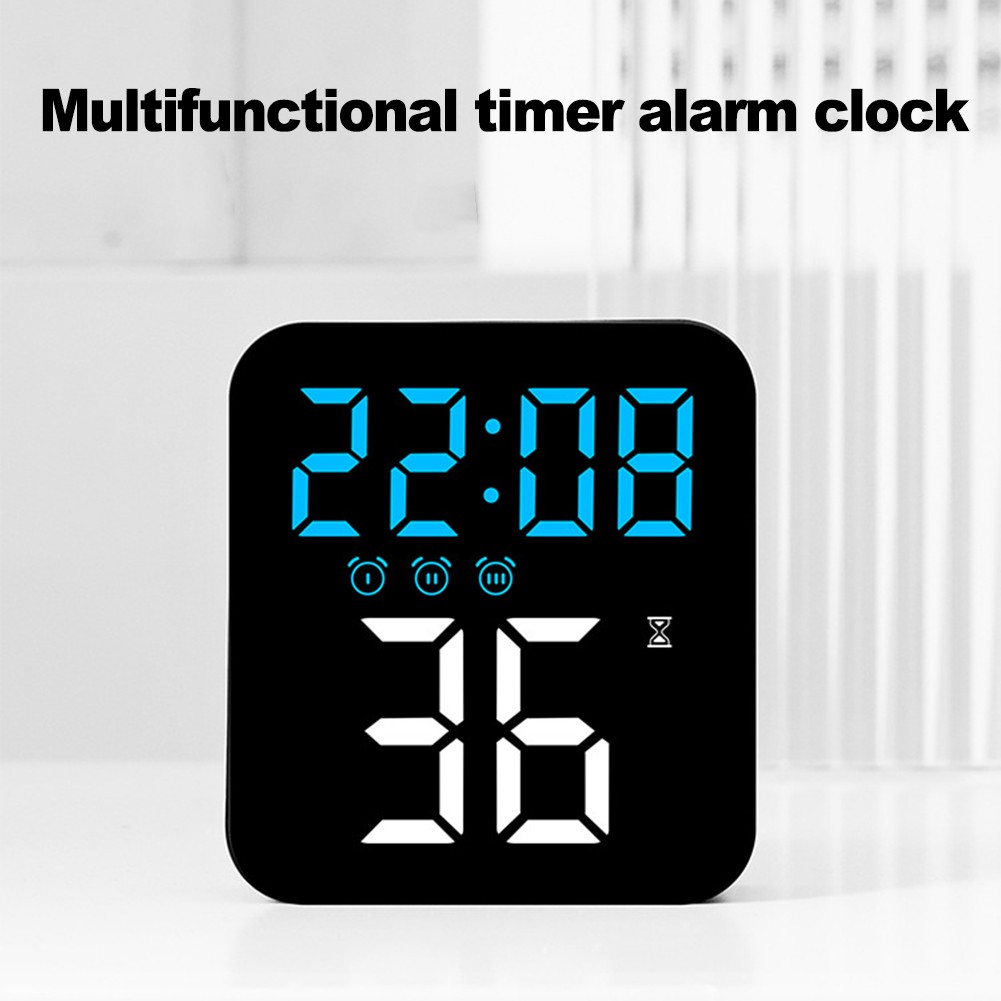 LED Digitaler Wecker mit 3 Alarmen und Helligkeitsregelung für einfache Anzeige - Bild 15 von 24