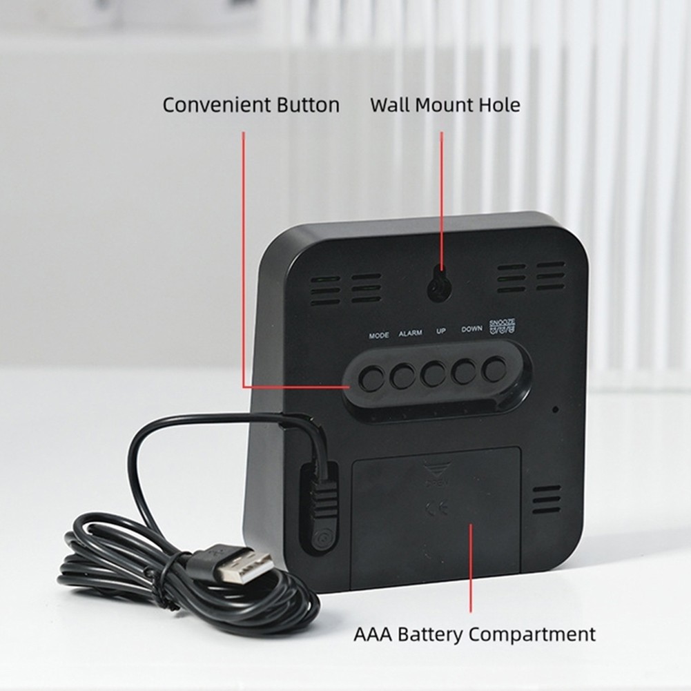 LED Digitaler Wecker mit 3 Alarmen und Helligkeitsregelung für einfache Anzeige - Bild 14 von 24