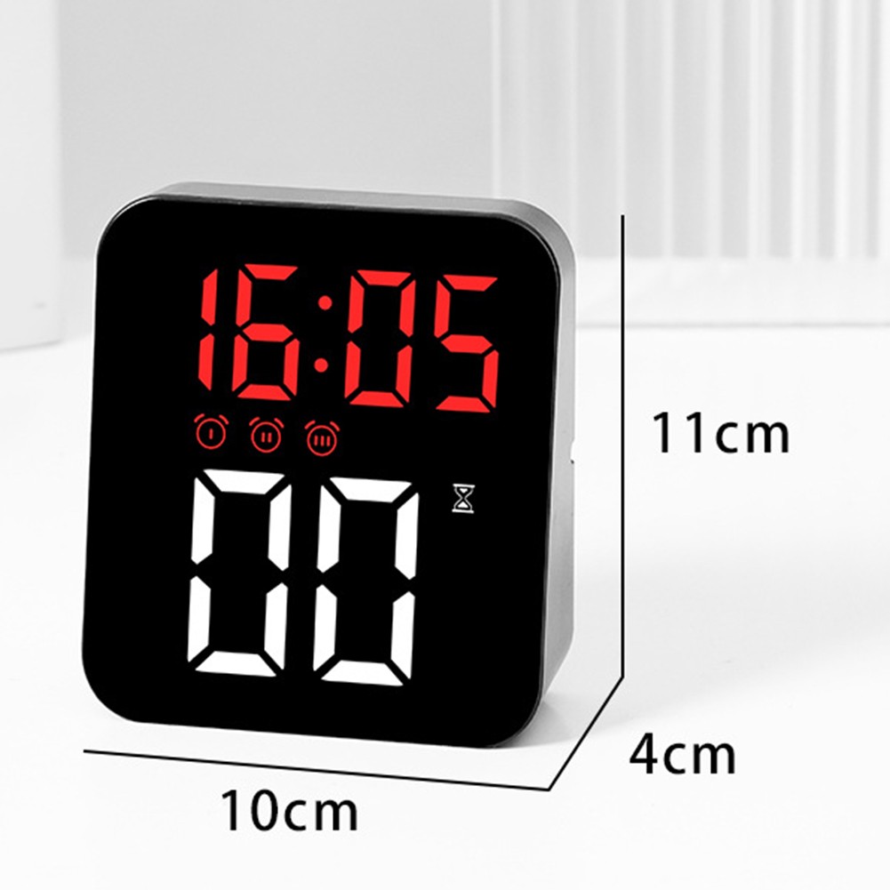 LED Digitaler Wecker mit 3 Alarmen und Helligkeitsregelung für einfache Anzeige - Bild 24 von 24