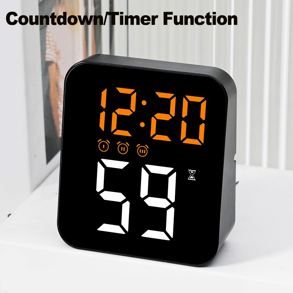 LED Digitaler Wecker mit 3 Alarmen und Helligkeitsregelung für einfache Anzeige - Bild 21 von 24