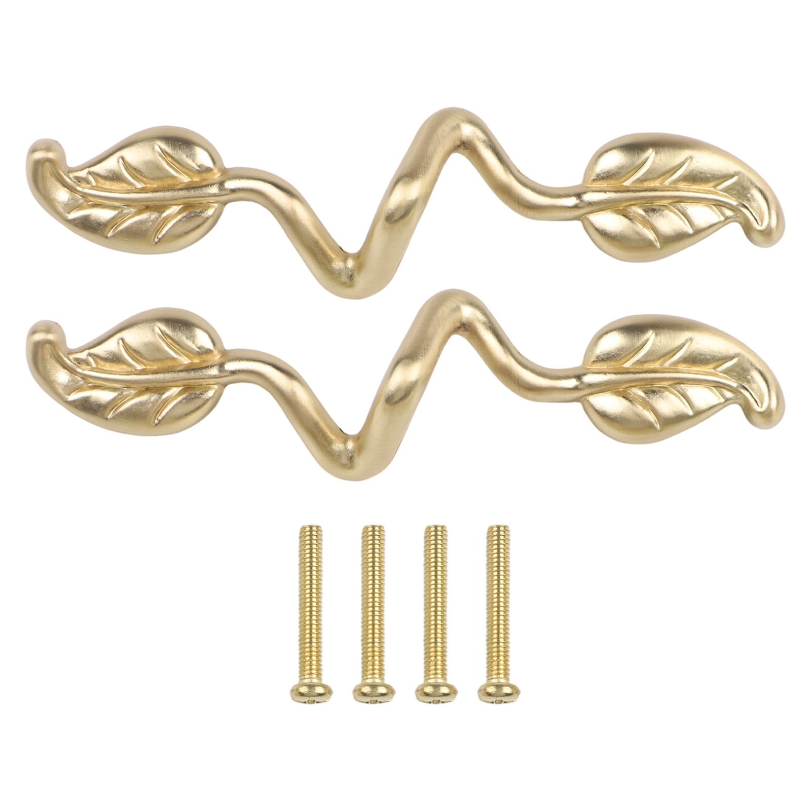 Leaf Patterned Cabinet Handles with Simple Installation Set of 2 Pieces