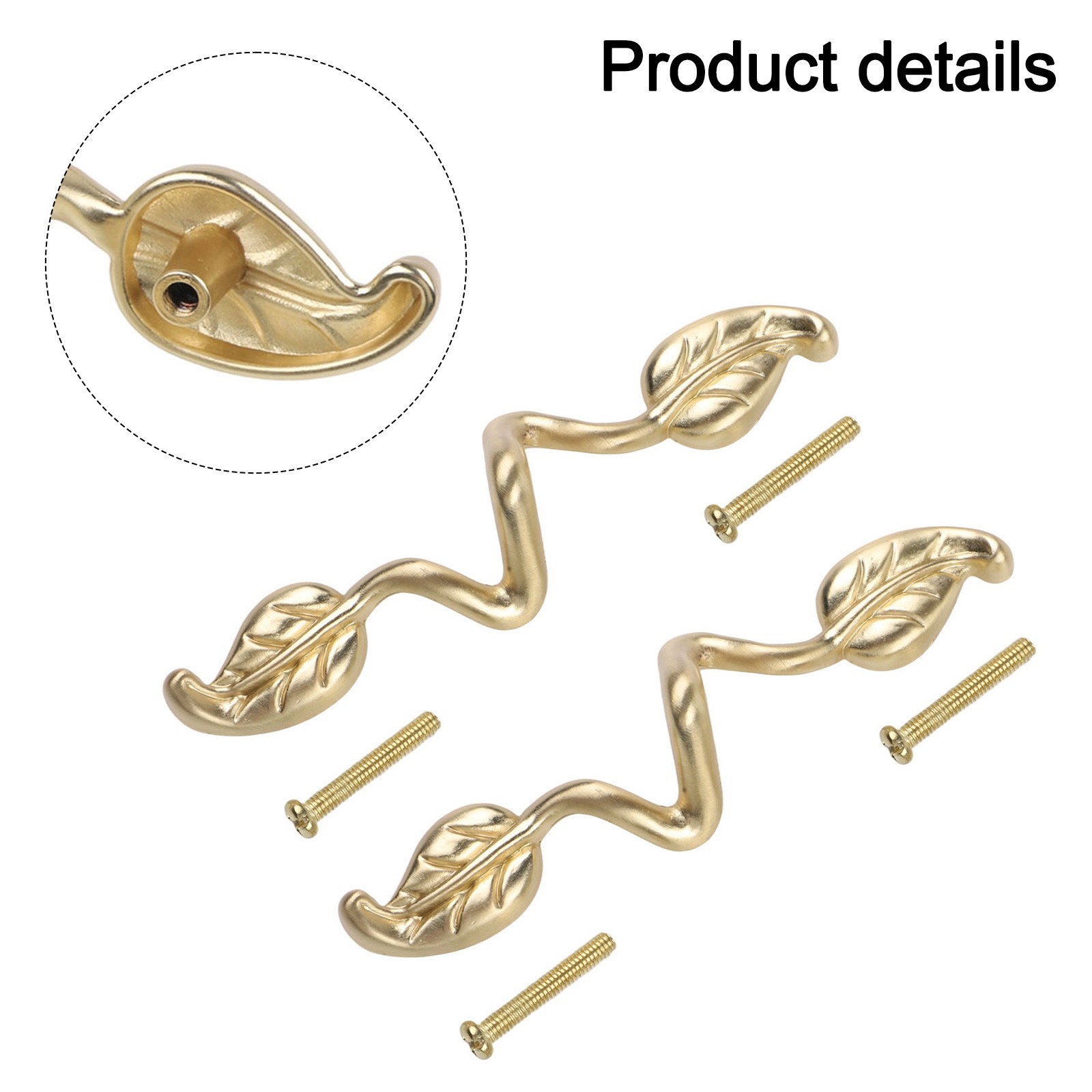 Leaf Patterned Cabinet Handles with Simple Installation Set of 2 Pieces