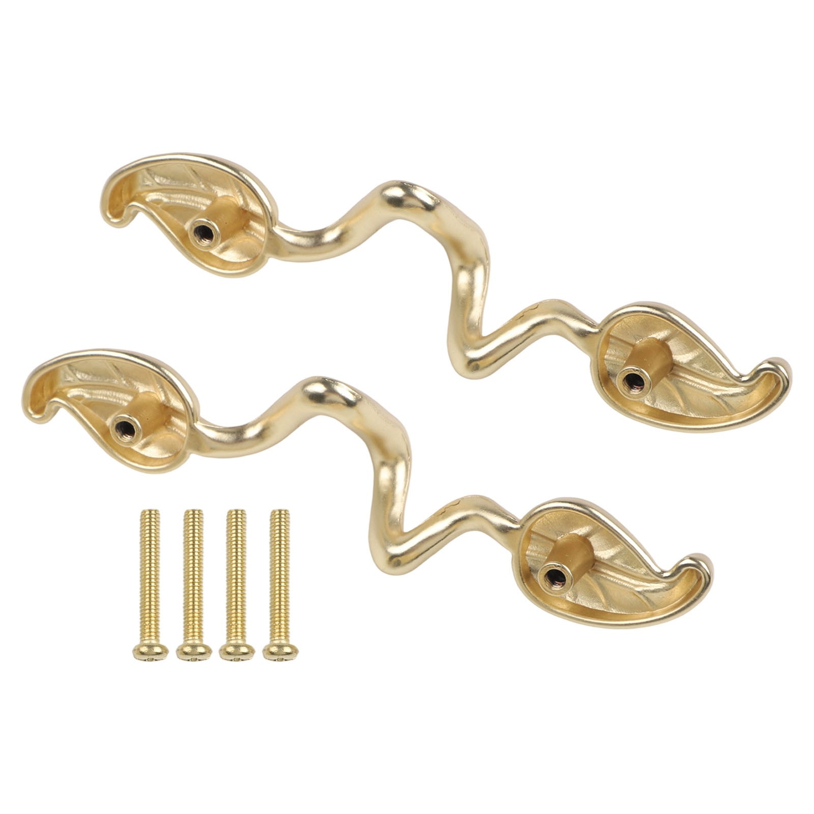 Leaf Patterned Cabinet Handles with Simple Installation Set of 2 Pieces