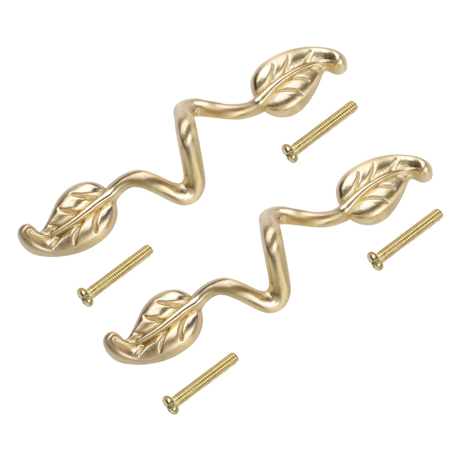 Leaf Patterned Cabinet Handles with Simple Installation Set of 2 Pieces