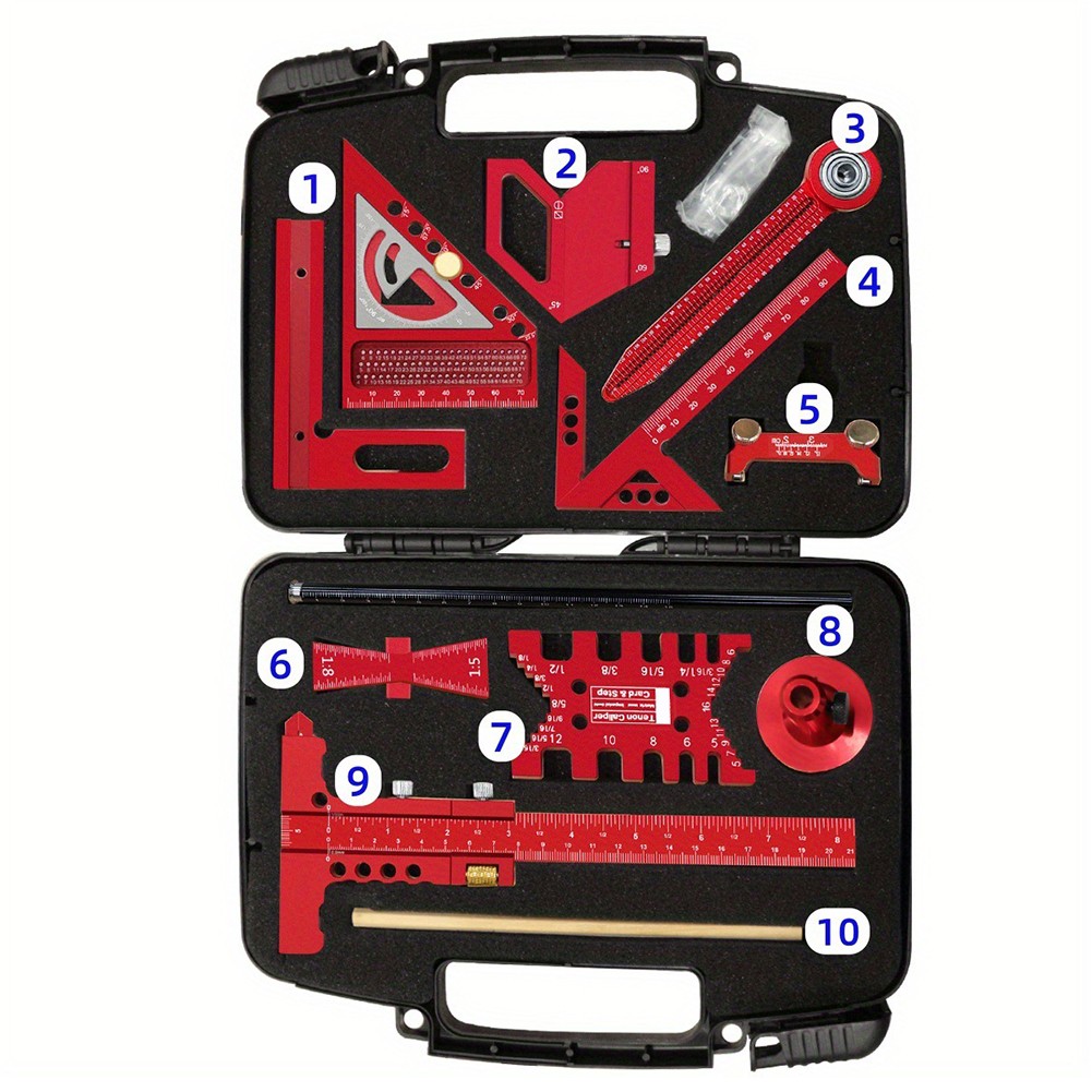 Quadrat Winkel Holzbearbeitung Messwerkzeug Kit Aluminiumlegierung Layout Markierung Set - Bild 15 von 16