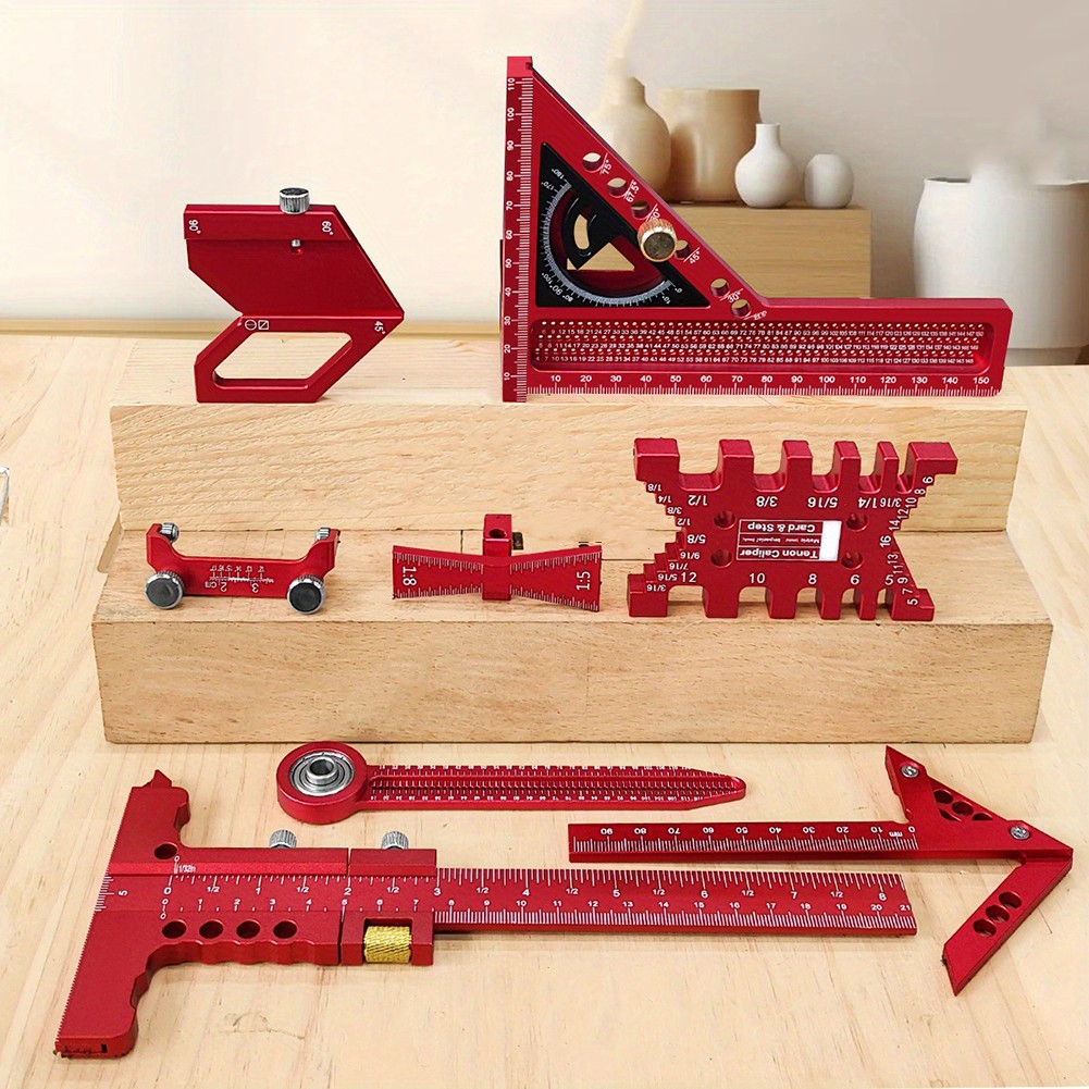 Quadrat Winkel Holzbearbeitung Messwerkzeug Kit Aluminiumlegierung Layout Markierung Set - Bild 14 von 16