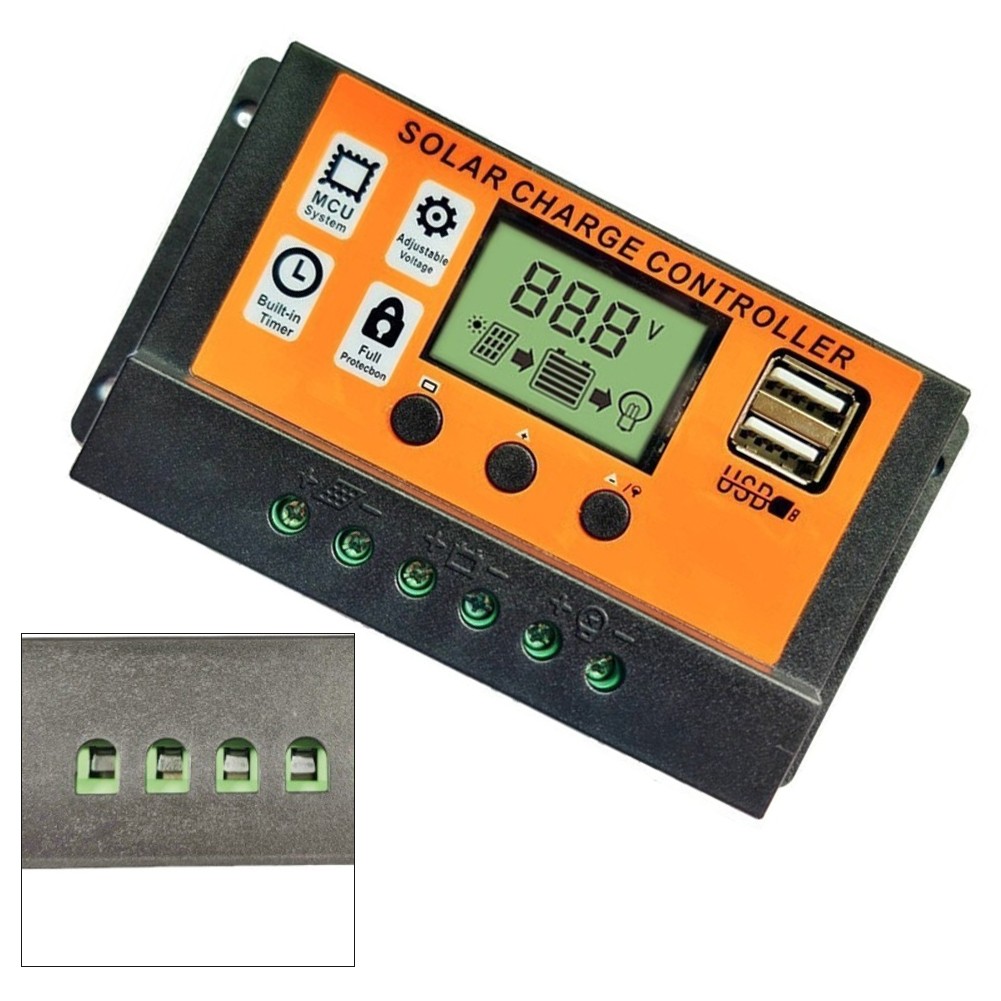For Solar Charge Controller with Dual USB and DC Port for Safe Battery Charging