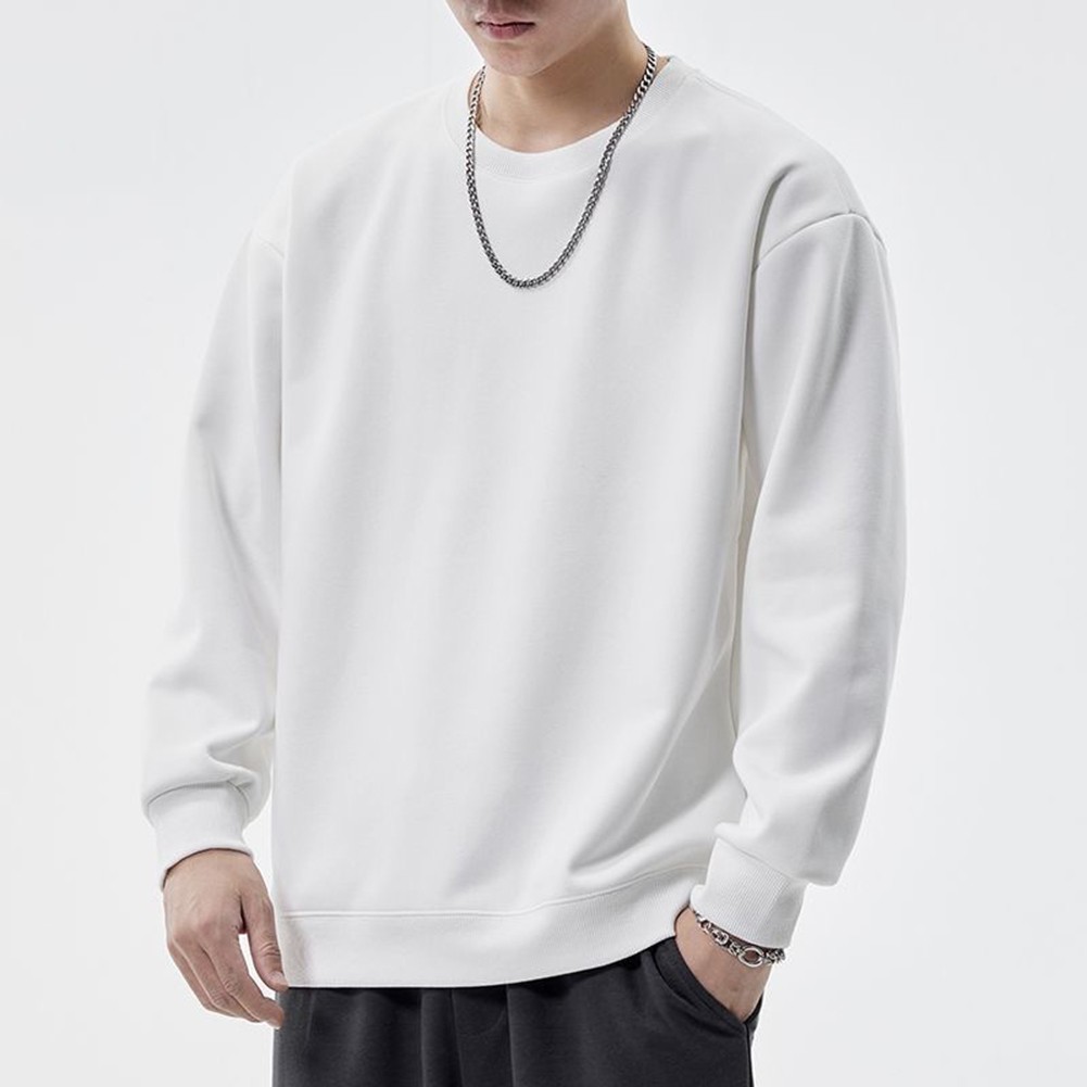 For Casual Wear O-Neck Pullover Loose Long Sleeve Spring Wear Black Dark Grey