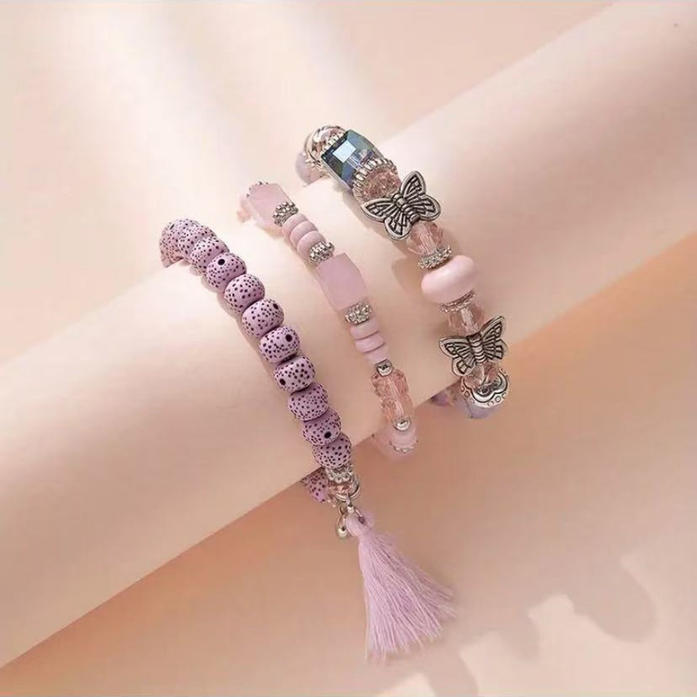 Bracelet LOVE Transparent Avec Cristaux Type Diamant - Celluloïd Léger - Occasion Parfait État