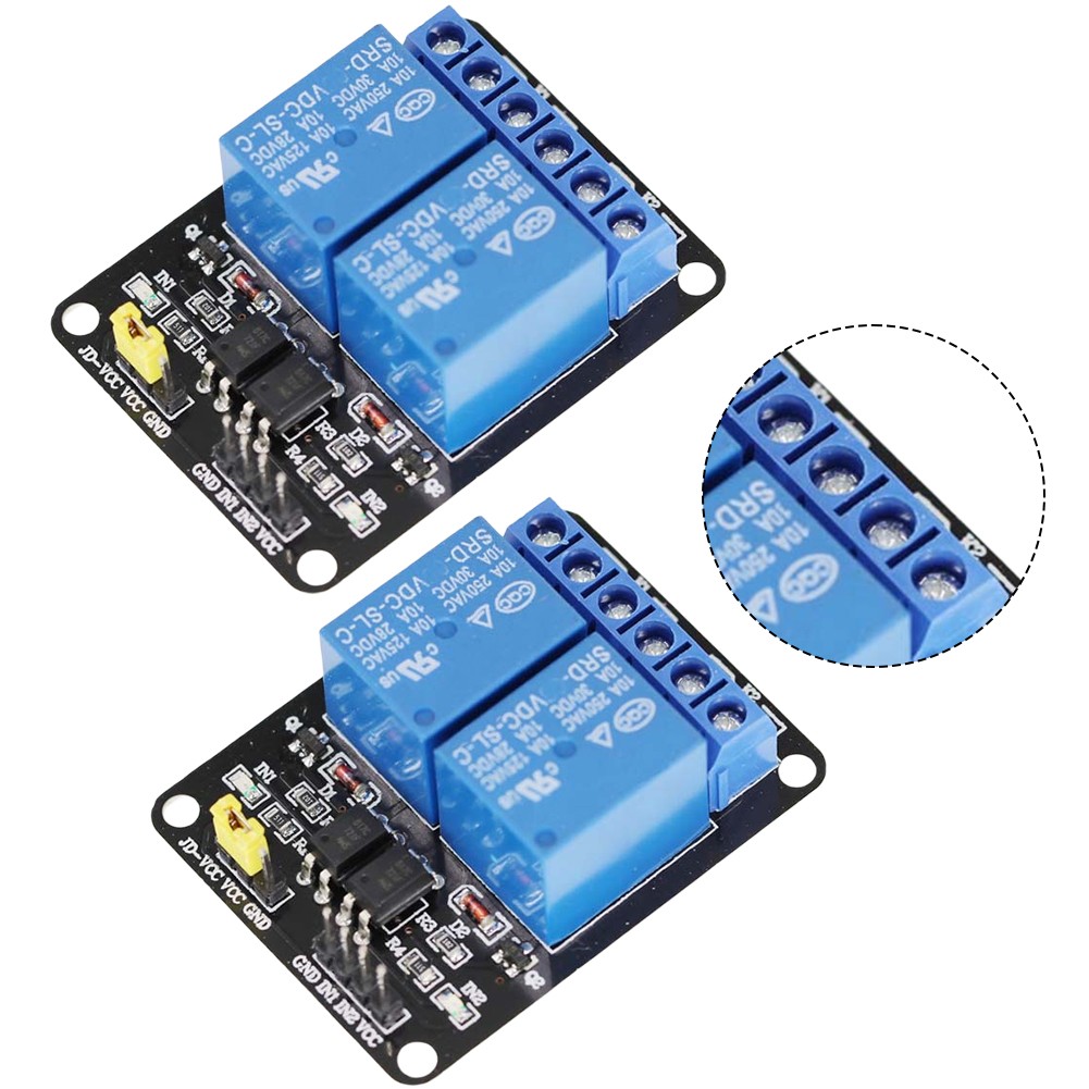 4pcs 12V 24V 2 Way Bidirectional Relay Module with Optocoupler for MCU Projects