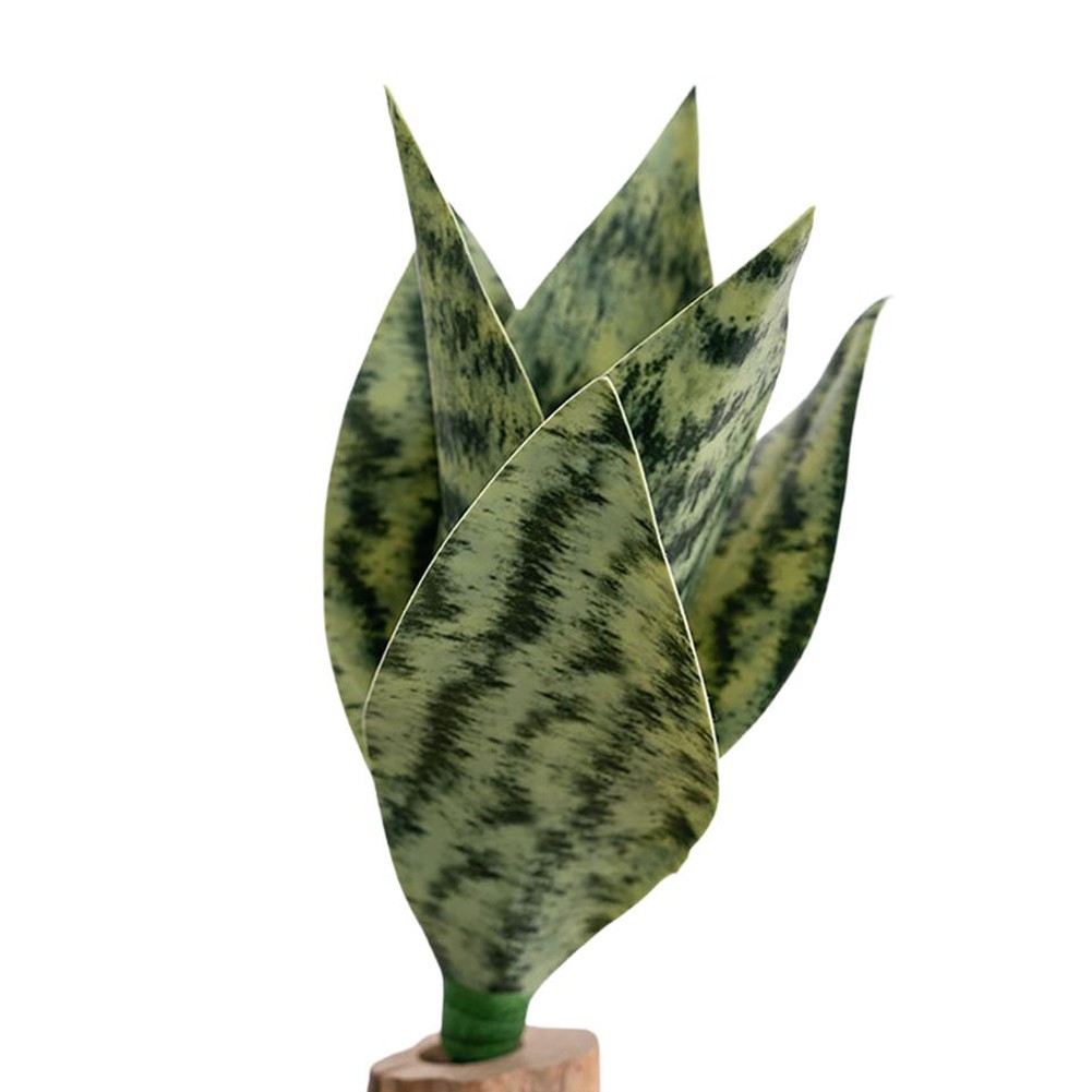 Soft PVC Artificial Snake Plant 25cm for Home Office Bathroom Decoration