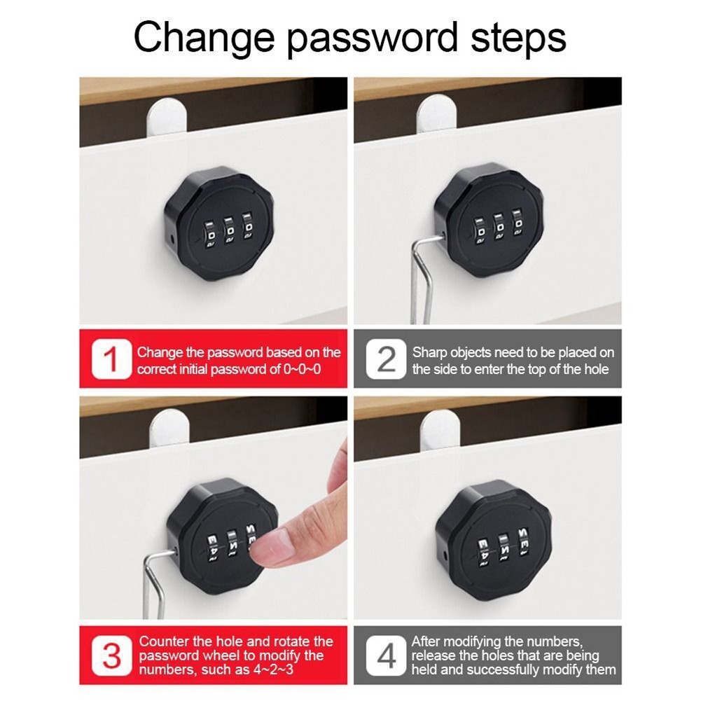 Zinc Alloy Password Lock 20mm with 3 Digit Combination for Motor Homes Caravans - Picture 17 of 23