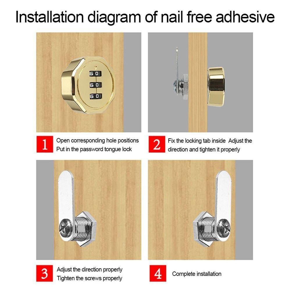 Zinc Alloy Password Lock 20mm with 3 Digit Combination for Motor Homes Caravans - Picture 22 of 23