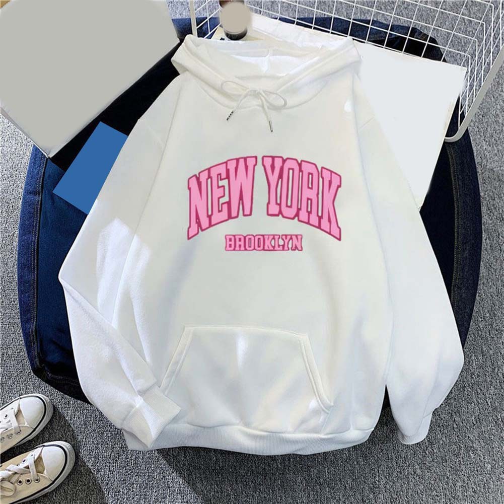 Thick Loose Fit Hooded Sweatshirt with Letter Print for Casual Occasions - Picture 4 of 7