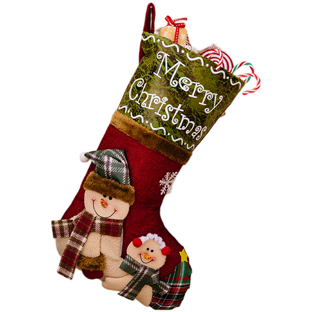 Calze Natalizie Festive Grandi per Bambini Babbo Natale Pupazzo di Neve Alce Dec - Picture 15 of 18