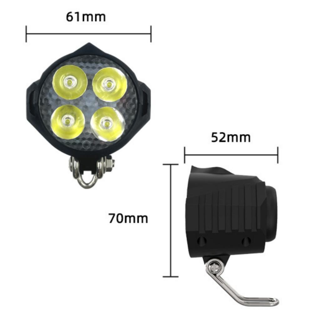 QD228 Phare avant portable à LED 2 broches IPX4 étanche 20 lux pour vélo électrique