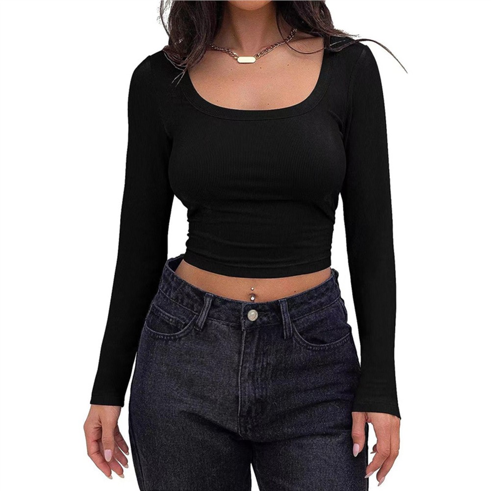 Slim Fit Square Shirt for Women Long Pure Color Cute Fabric Long Length Shirt - Picture 18 of 25