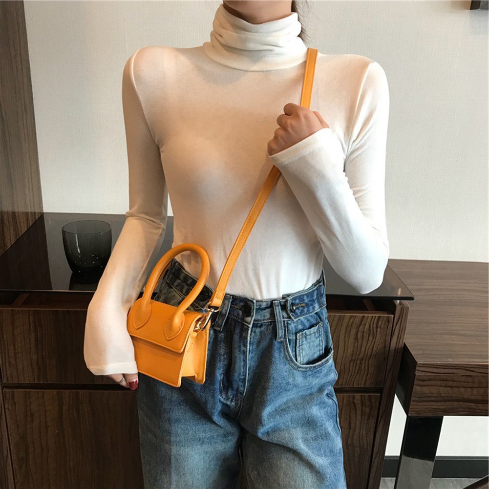 Women Solid Color Turtleneck Base Shirt Long Sleeved T-Shirt Slim Fit Top - Picture 25 of 32