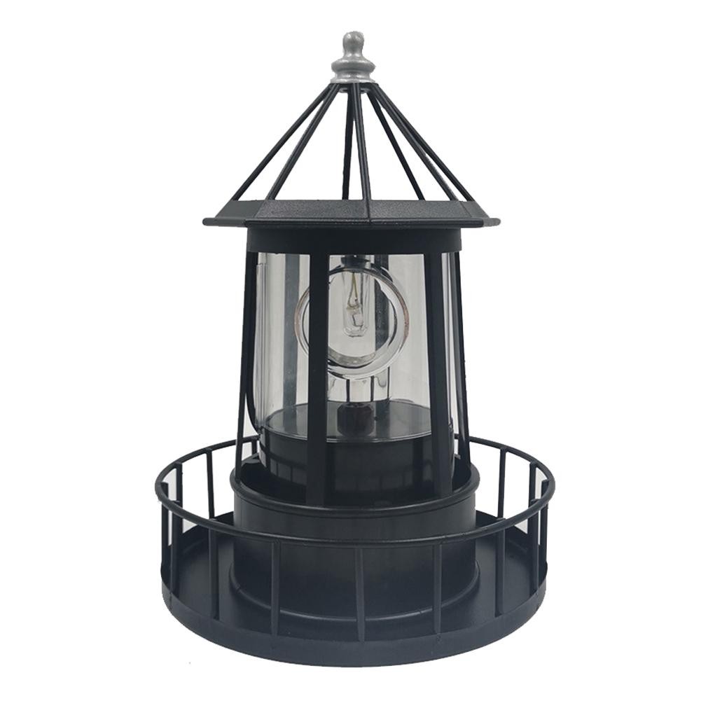 Outdoor Patio Solar Lighthouse Rotating LED Garden Light for Lawn Decoration