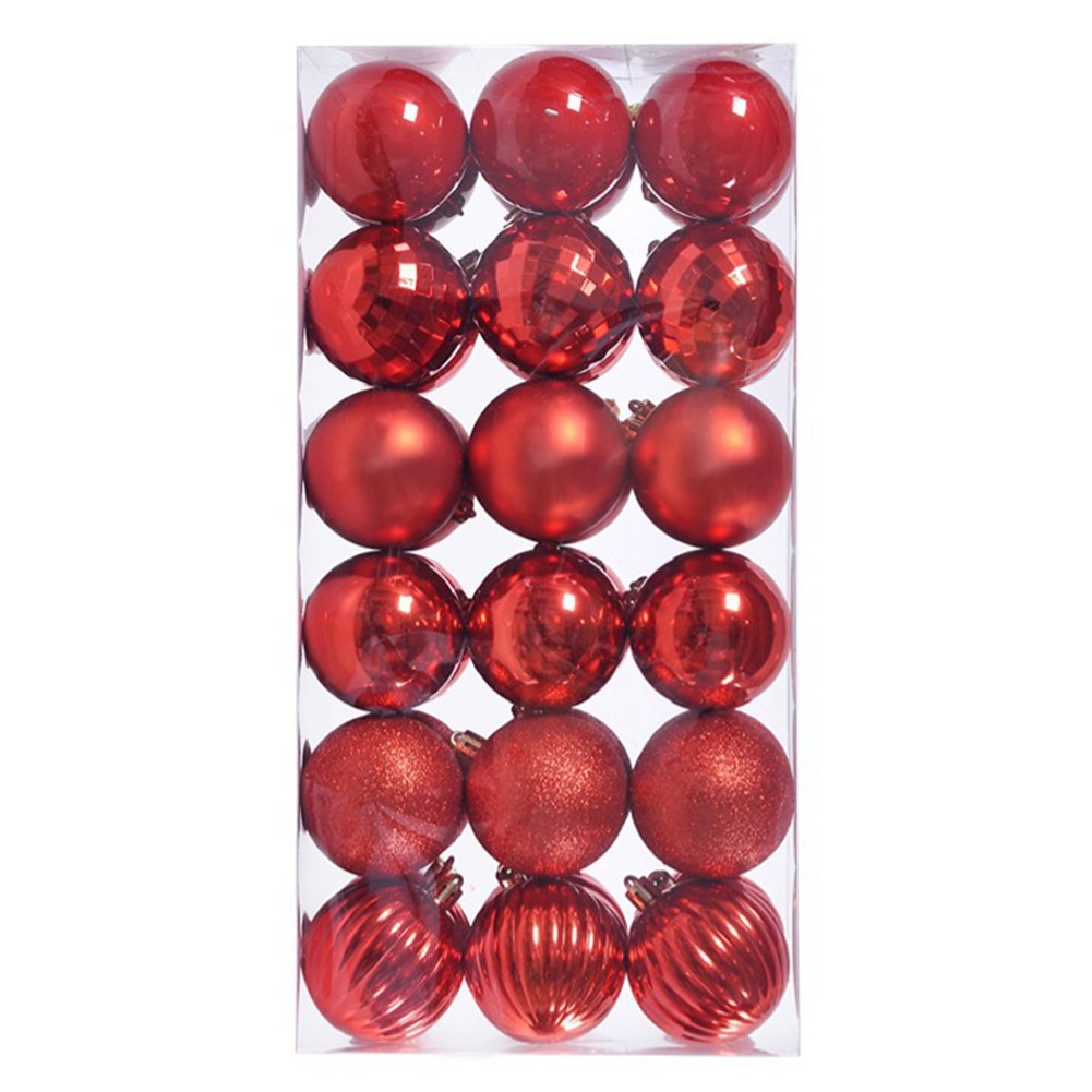 36 Stück Kunststoff Weihnachtsschmuck Kugelschmuck für Baum und Kranz - Bild 22 von 28