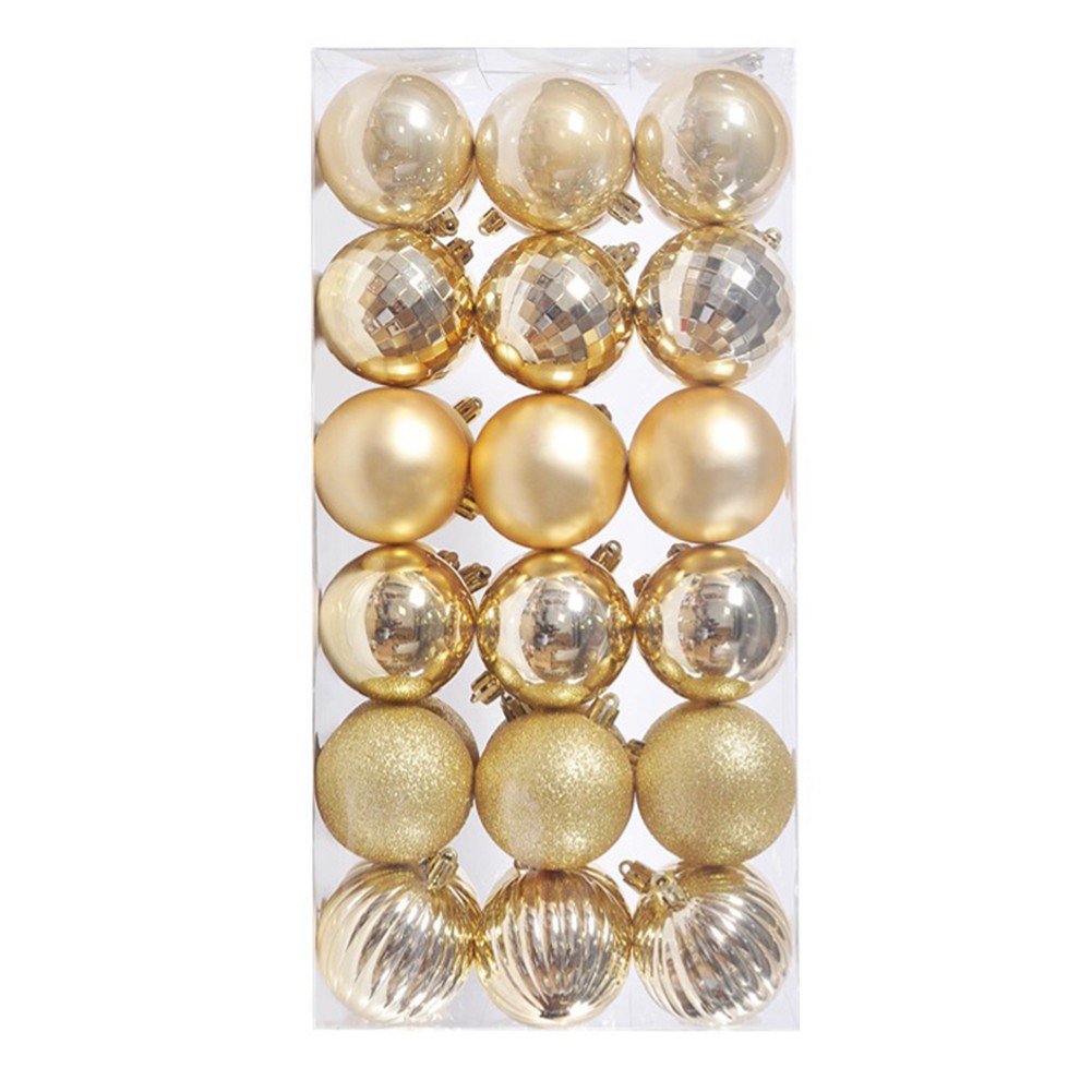 36 Stück Kunststoff Weihnachtsschmuck Kugelschmuck für Baum und Kranz - Bild 21 von 28