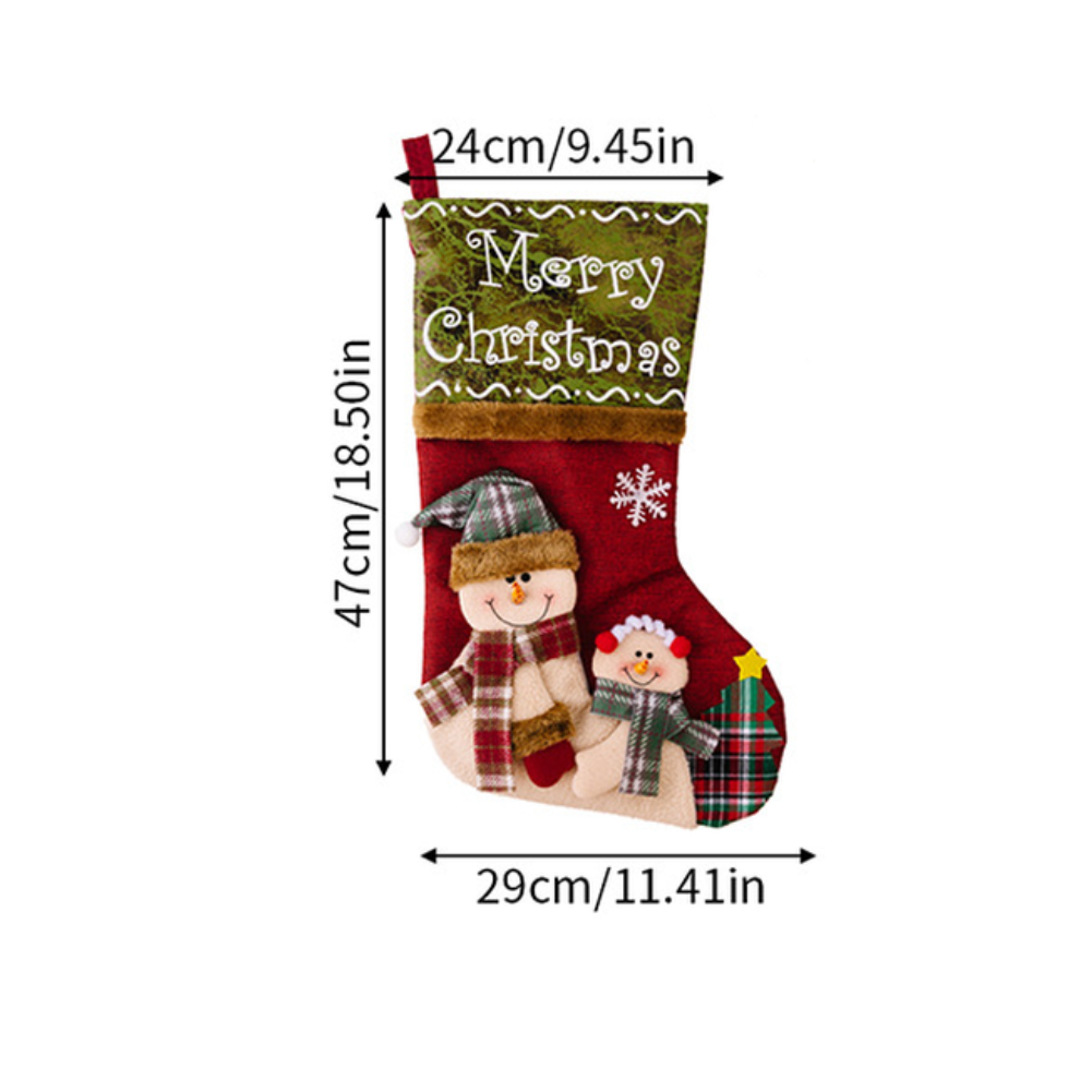 Calze Natalizie Festive Grandi per Bambini Babbo Natale Pupazzo di Neve Alce Dec - Picture 16 of 18