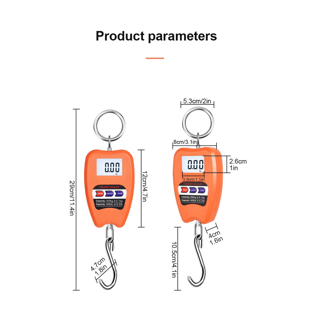 Báscula de gancho electrónica portátil digital 200 kg báscula de grúa con fácil funcionamiento - Imagen 6 de 7