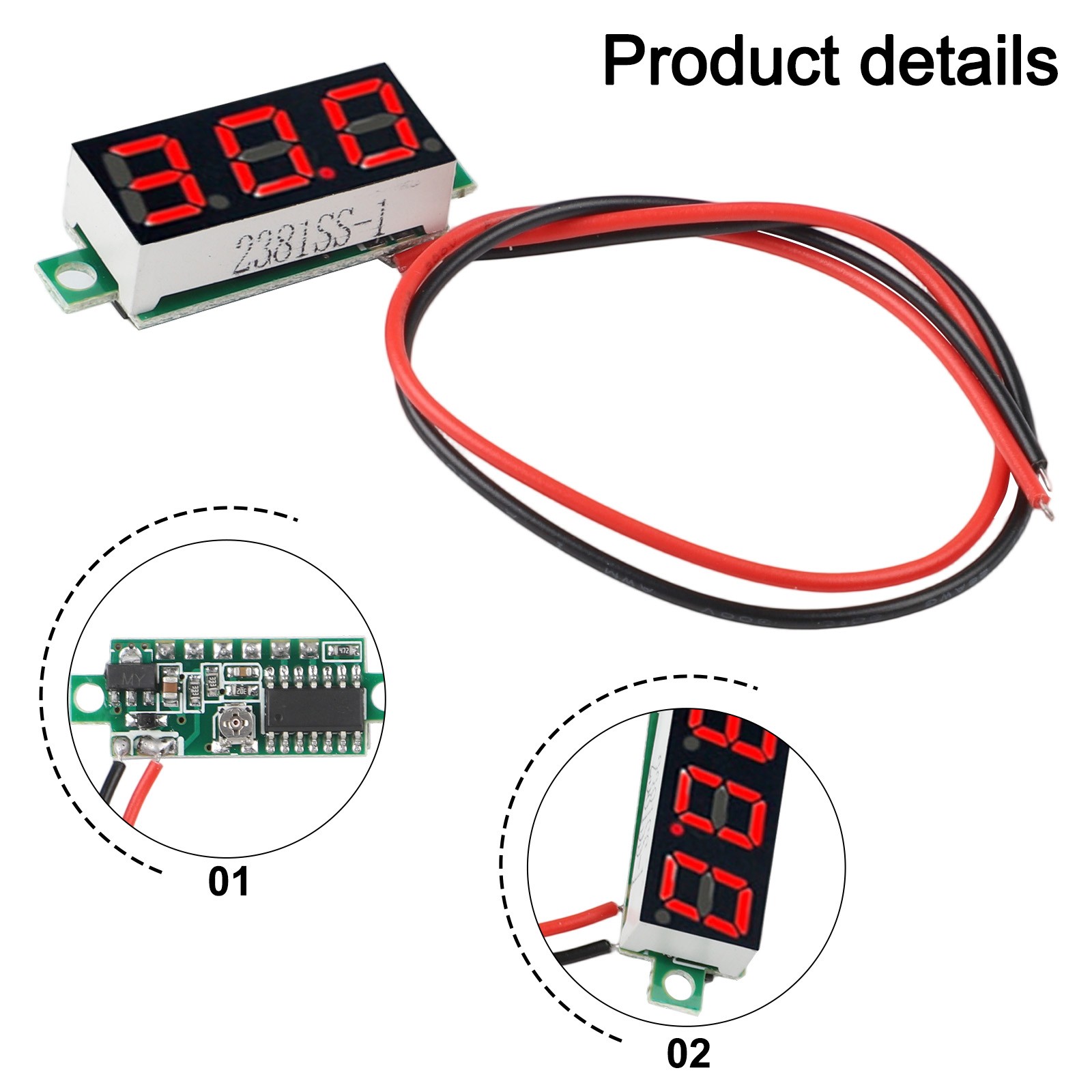 Digital Voltmeter with Reverse Connection Protection & Fine tuning Function