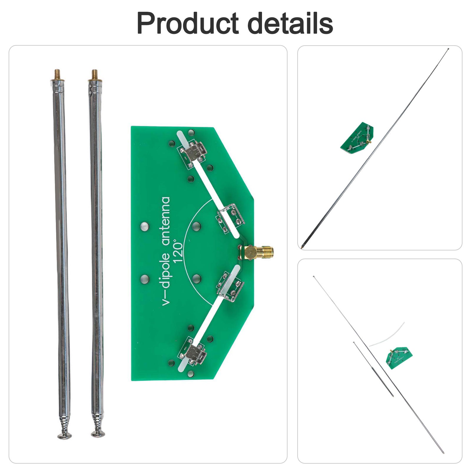 Adjustable V Dipole Antenna for 137MHz Signals with Soldered Components