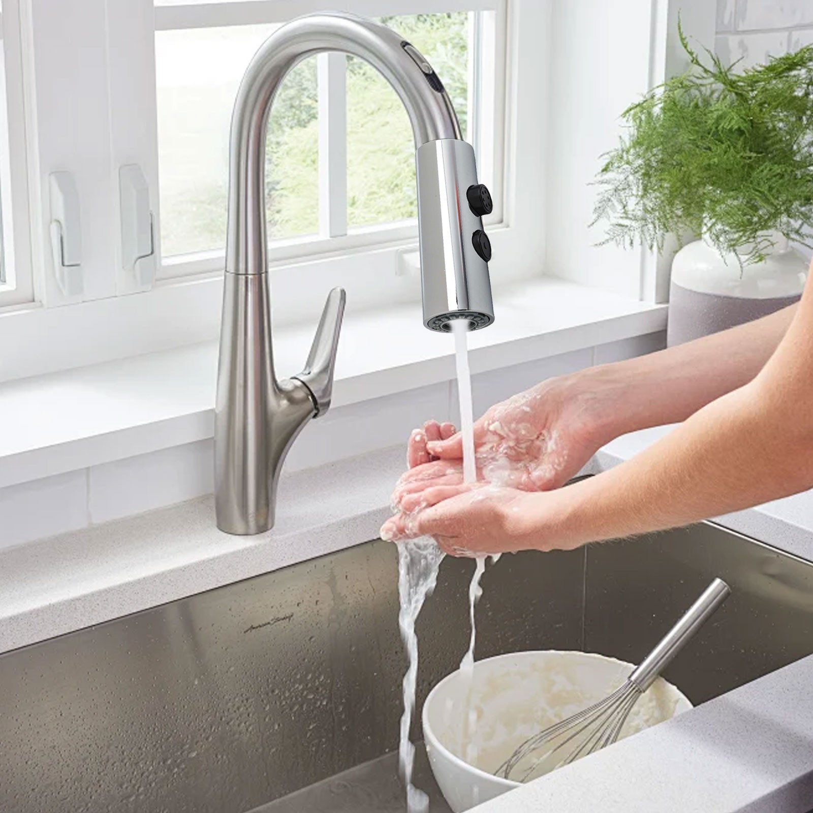 Upgraded ABS Material Pull Out Spray Shower Head for Standard G1/2 Thread