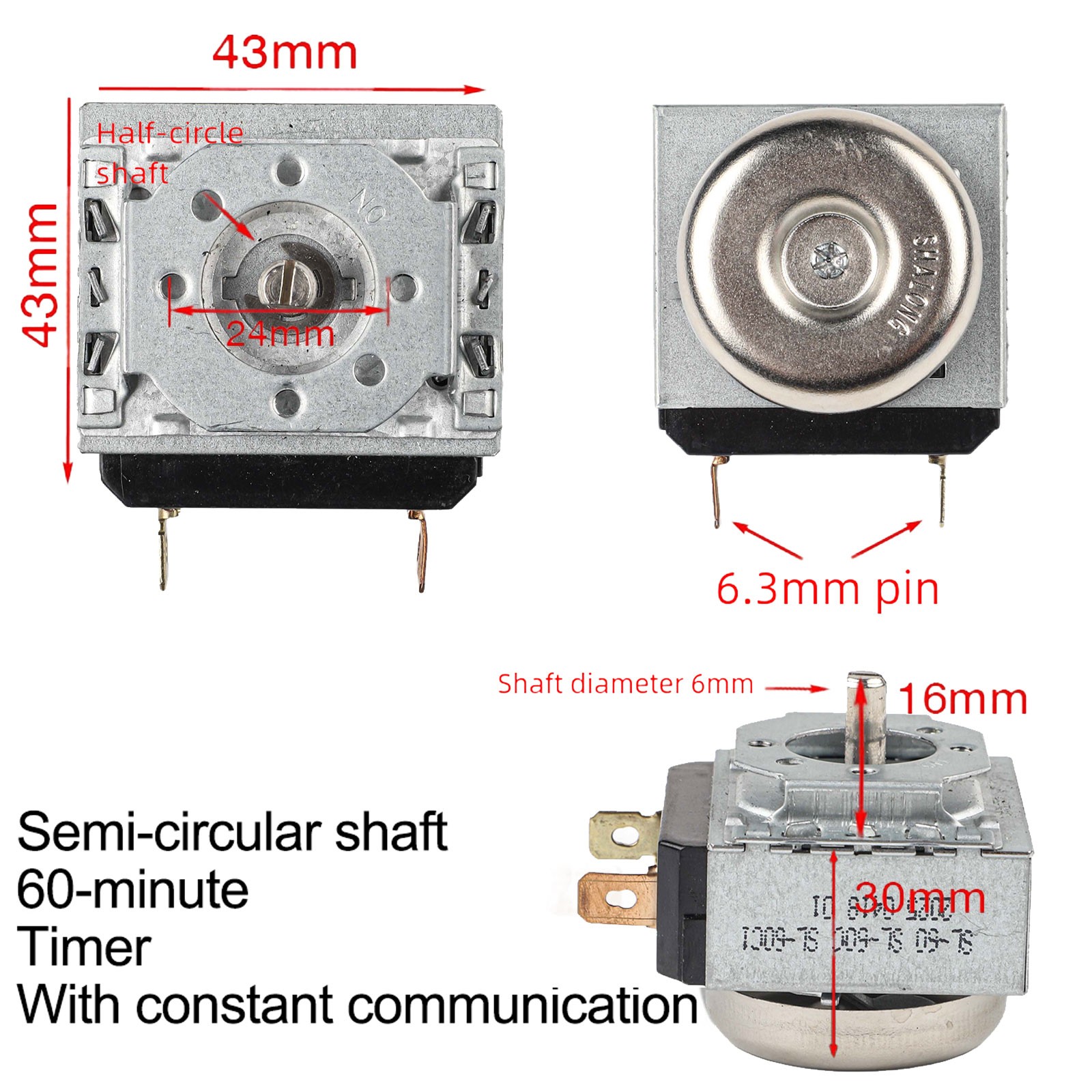 Mechanical Timer for Electric Pressure Cooker and Oven with Bell Timer Switch